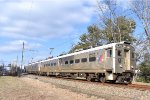 Eastbound Dinky heading back to PJC shortly after departing Princeton Station